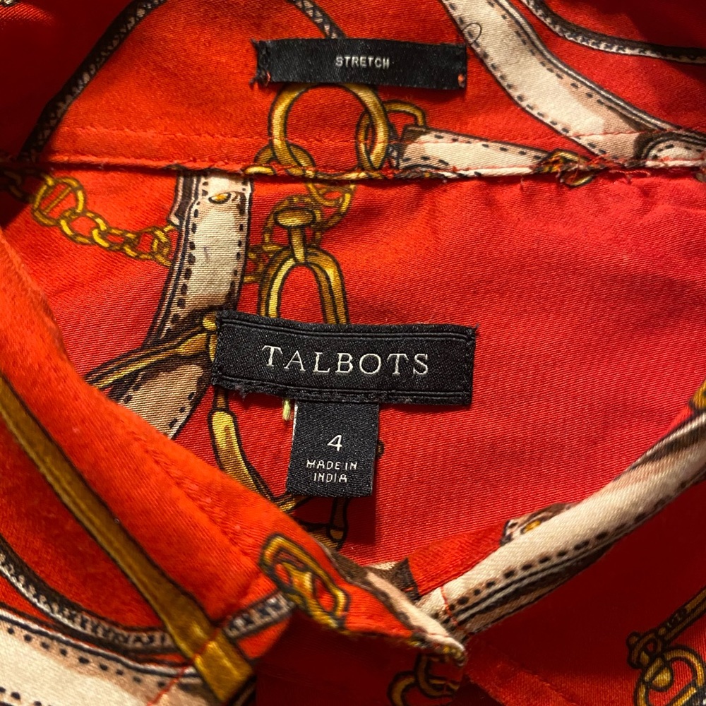 Talbots Paisley (Red) Button Down Shirt